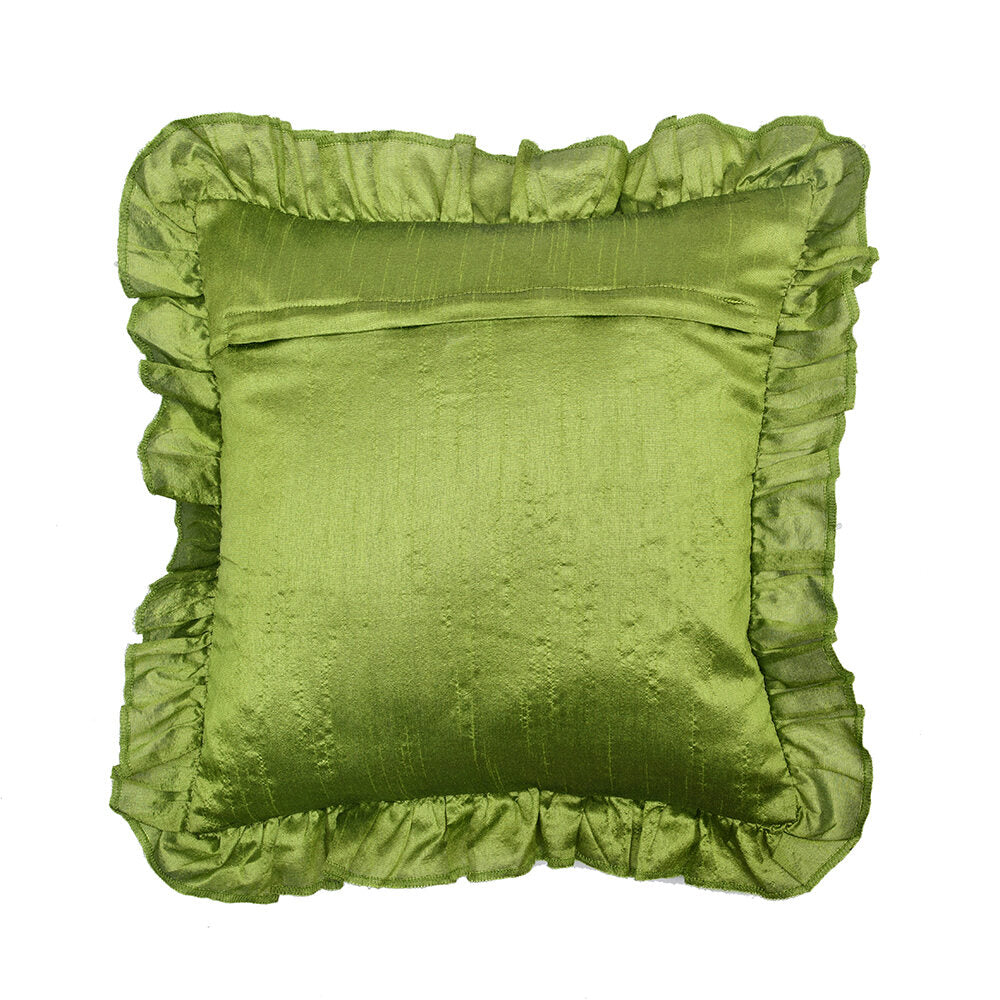 Amelia Solid Velvet 16" x 16" Cushion Cover (Green)