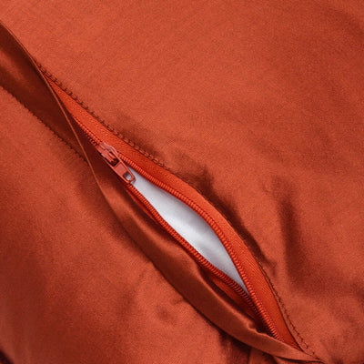 Amelia Zigzag Tafetta Fabric 16" x 16" Cushion Cover (Beige & Rust)
