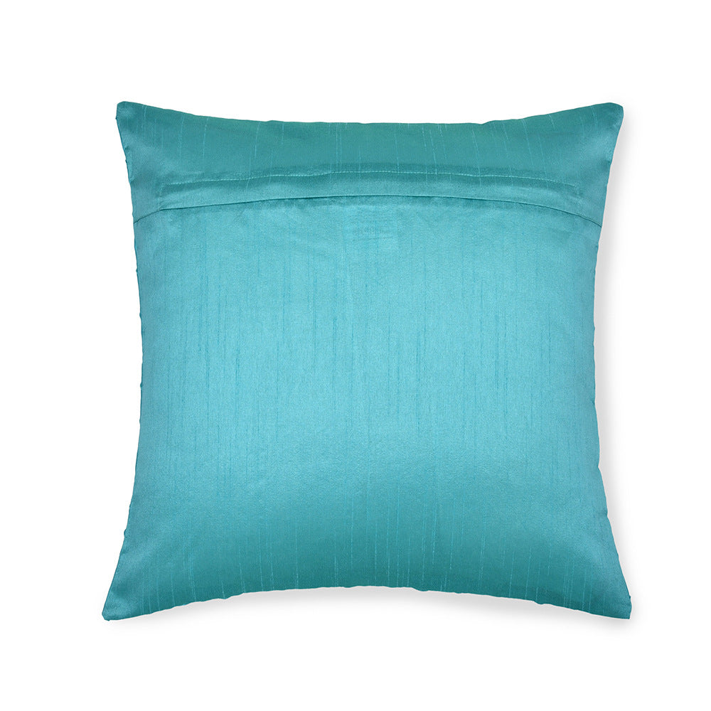 Amelia Pintuck Textured Tafetta Fabric 16" x 16" Cushion Cover (Blue)