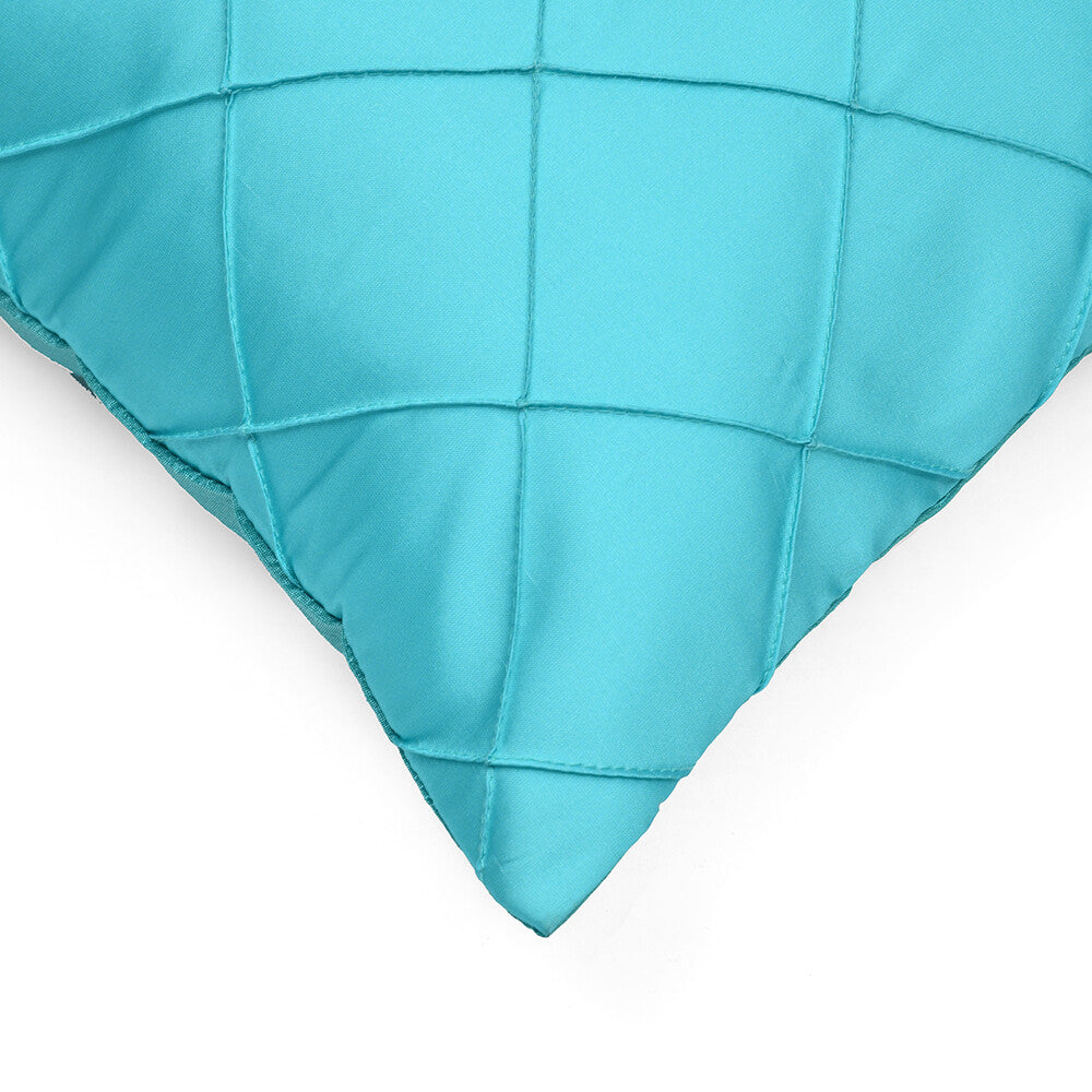 Amelia Pintuck Textured Tafetta Fabric 16" x 16" Cushion Cover (Blue)