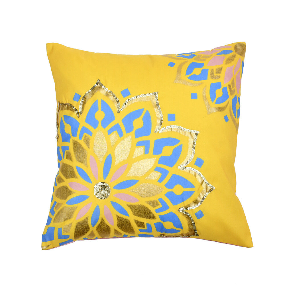 Amelia Floral Tafetta Fabric 16" x 16" Cushion Cover (Multicolor)