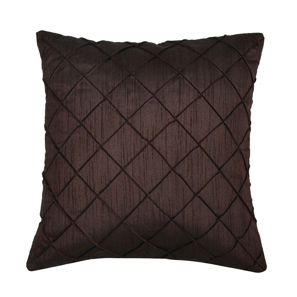 Amelia Pintuck Textured Tafetta Fabric 16" x 16" Cushion Cover (Cappuccino)