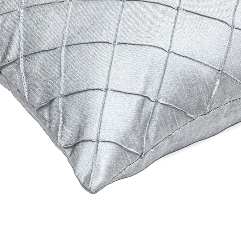 Amelia Pintuck Textured Tafetta Fabric 16" x 16" Cushion Cover (Grey)