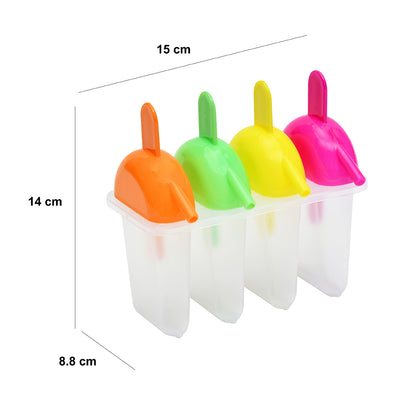 Polypropylene Ice Popsicle Molds Set of 4 (Multicolor)
