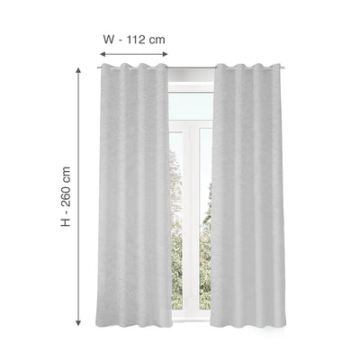 Veera Jacquard Abstract 9 Ft Polyester Long Door Curtains Set of 2 (Grey)
