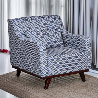 Gilmore 1 Seater Fabric Sofa (Blue)