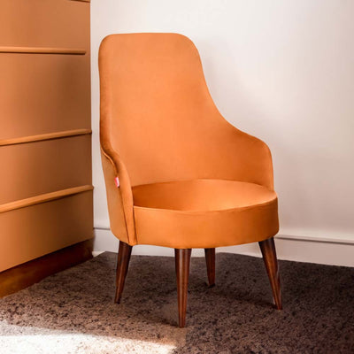 Loren Fabric Arm Chair (Rust Brown)