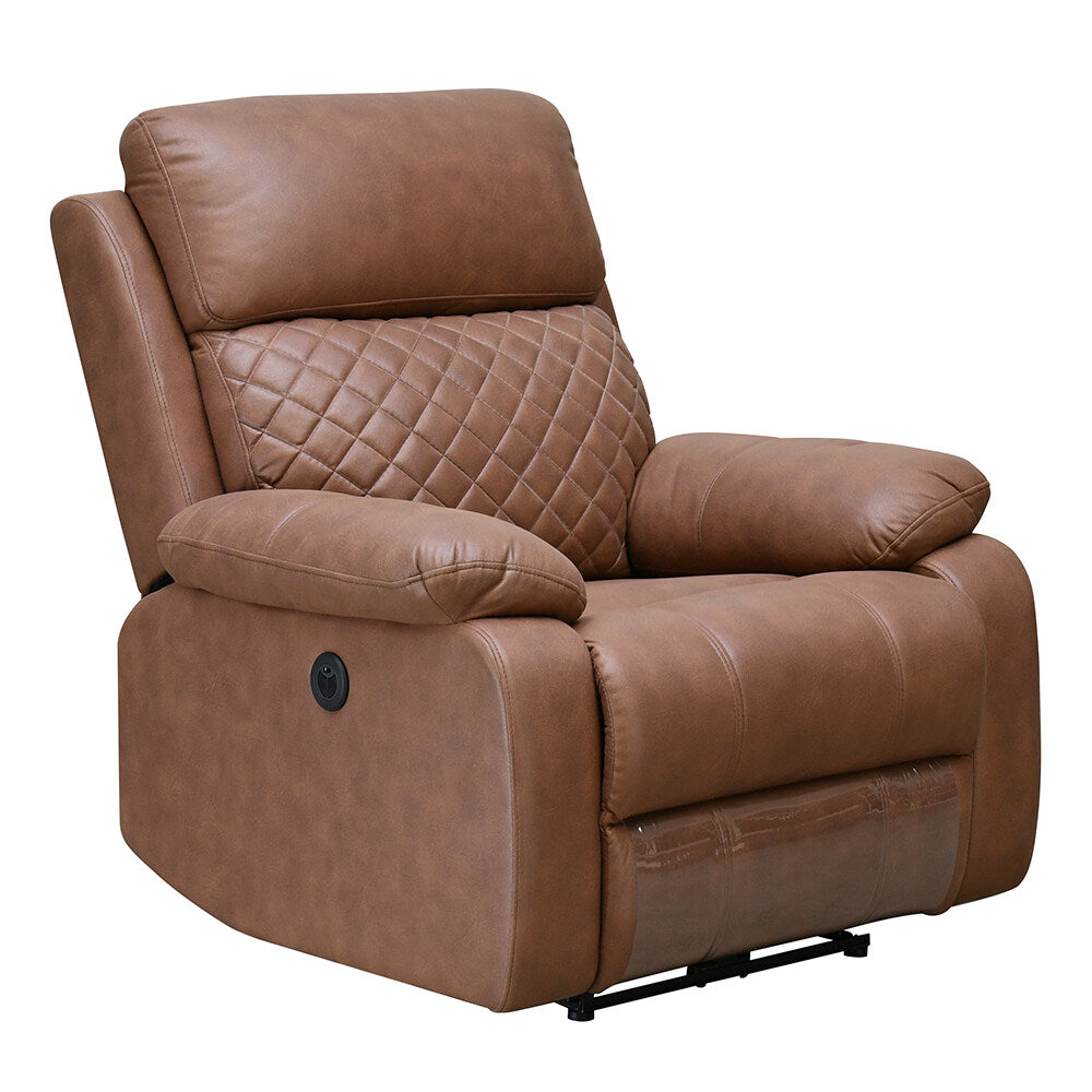 Nashville 1 Seater Electric Sofa Recliner (Brown)