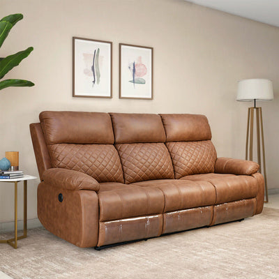 Nashville 3 Seater Electric Sofa Recliner (Brown)