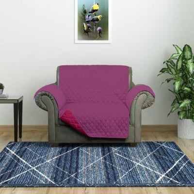 Reversible 1 Seater Sofa Cover 179 cm x 165 cm (Lavender & Fushcia)