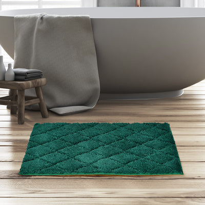 Diamond Polyester 20" x 31" Anti Skid Bath Mat (Green)