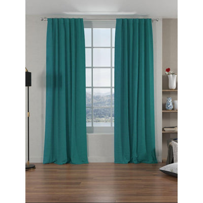 Grace Solids Opus 7 Ft Polyester Door Curtains Set Of 2 (Seagreen)