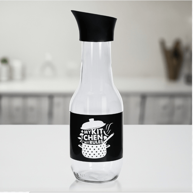 Transparent 1000 ml Glass Carafe (Black)