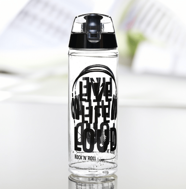 Live Life Lound Print 750 ml Sports Water Bottle (Black)