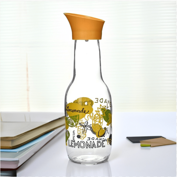 Transparent 1000 ml Glass Carafe (Yellow)