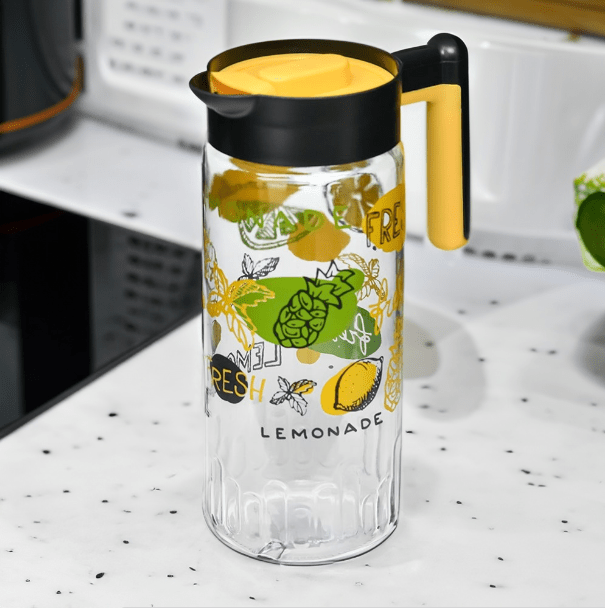 Transparent 1460 ml Glass Water Jug (Yellow)