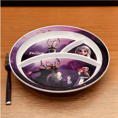 Servewell Frozen Print 3 Partition Round Plate (Multicolor)