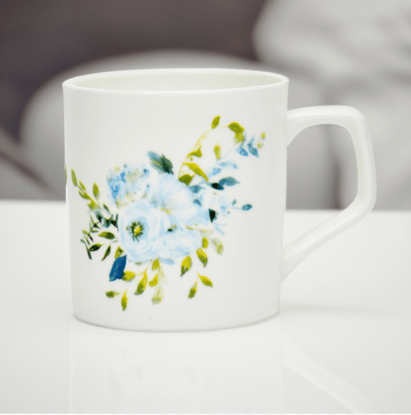 Clay Craft Ceramic 230 ml Coffee Mug Set of 6 (Blue & White)