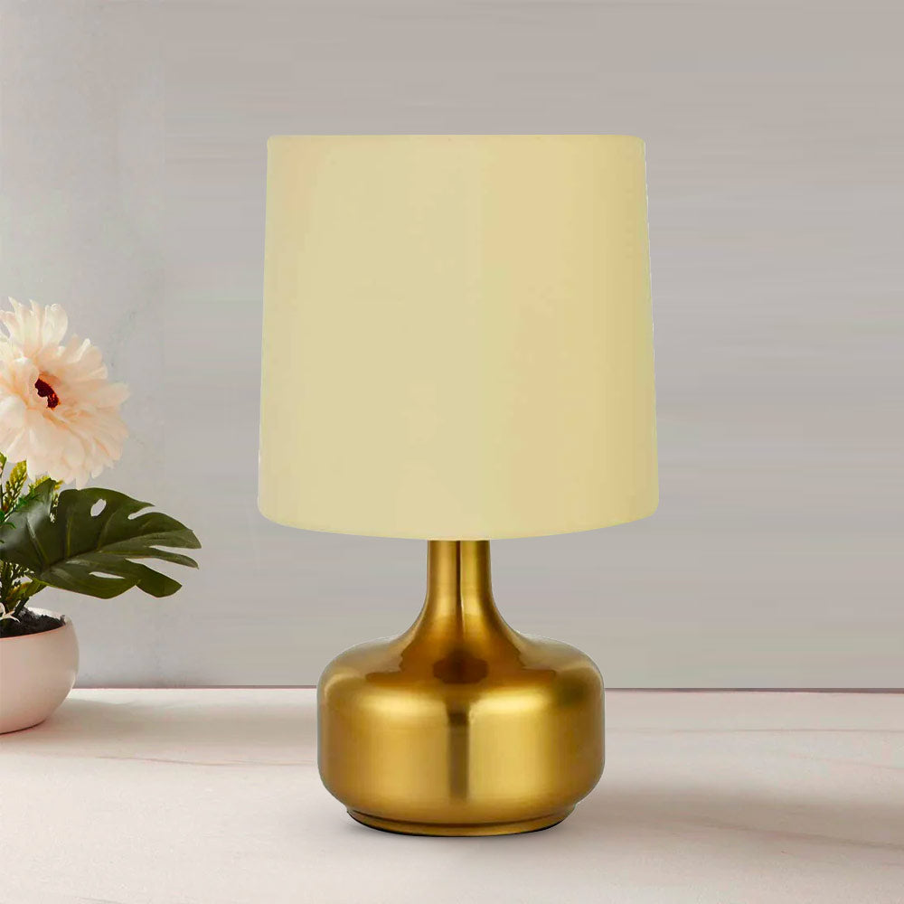 Buy Metalia Fabric Shade Triangular Metal Base Table Lamp Online, At-home