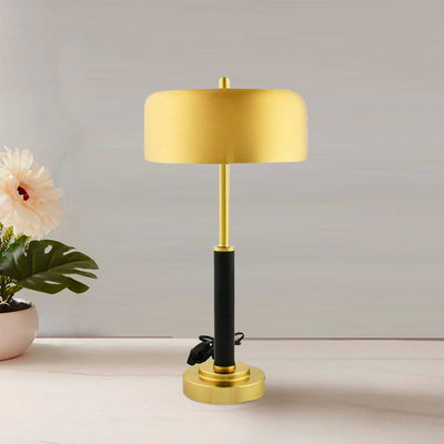 Metalia Metal Table Lamp (Black & Gold)