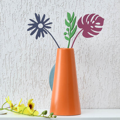 Single Ear Decorative Ceramic Vase (Orange)