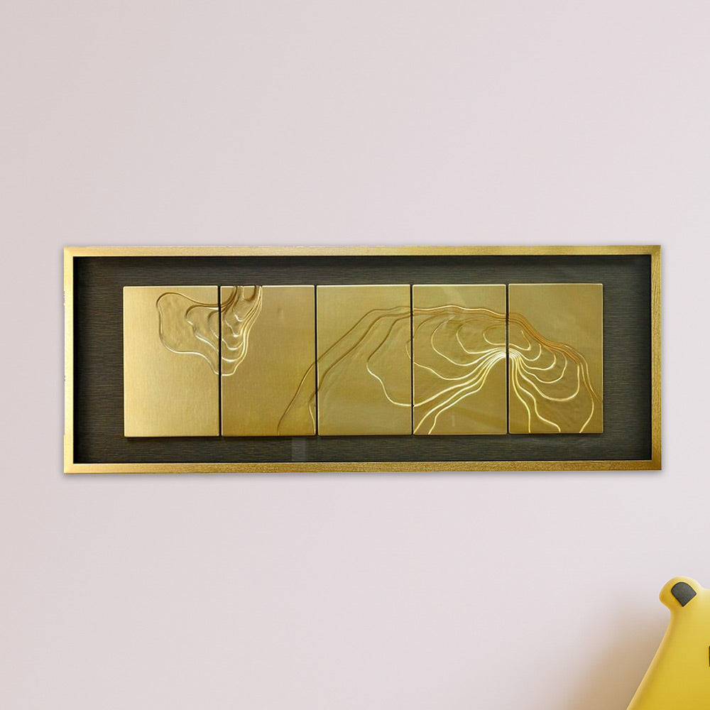 Abstract Illusion MDF & Glass Wall Decor (Gold)