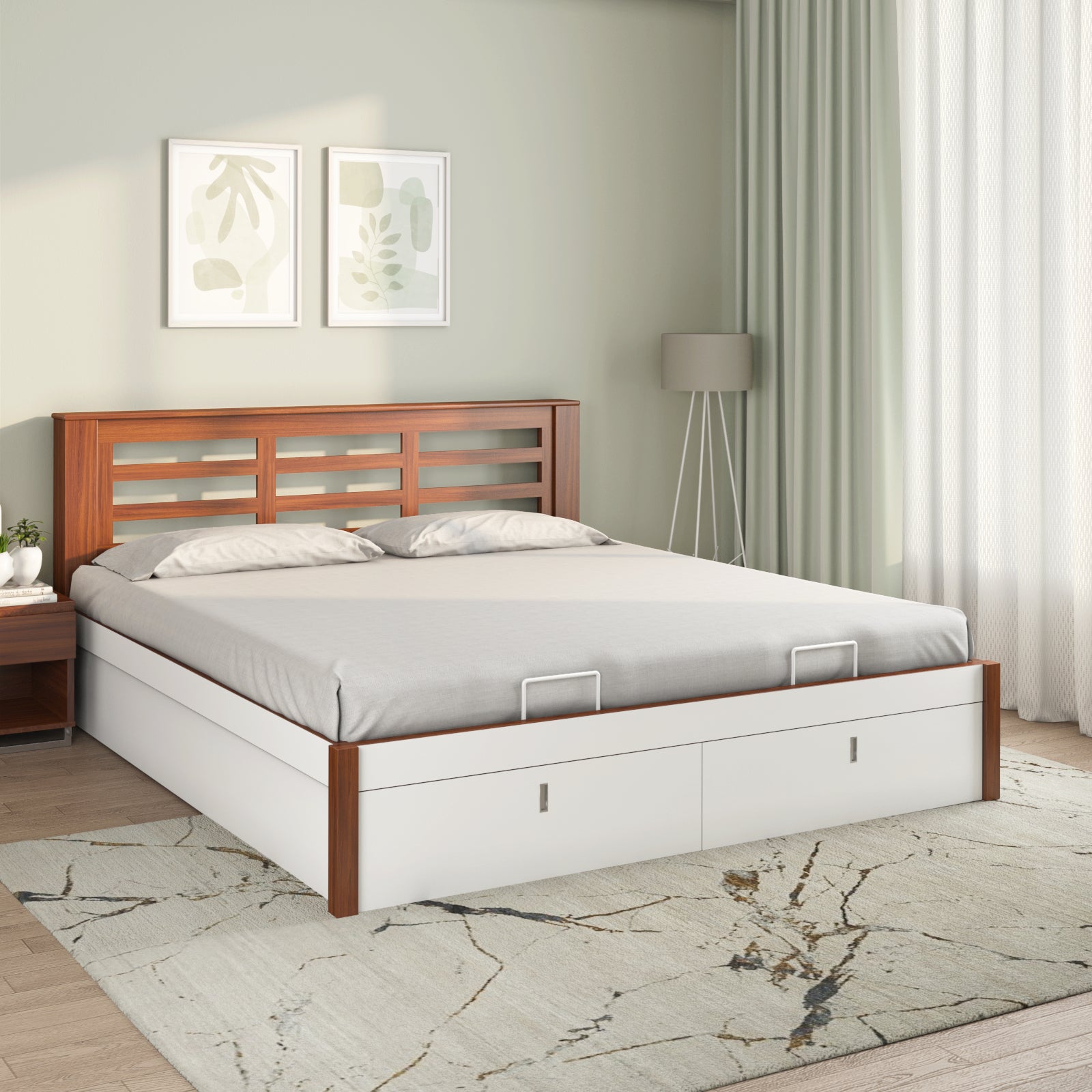 Maple Premier Bed with Hydraulic Storage (White)