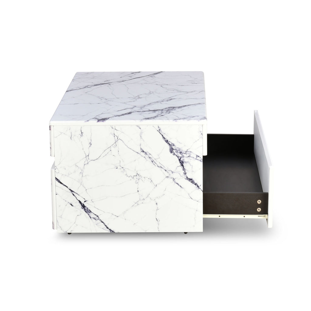 Nilkamal Mondrian Marble Top Center Table (White)