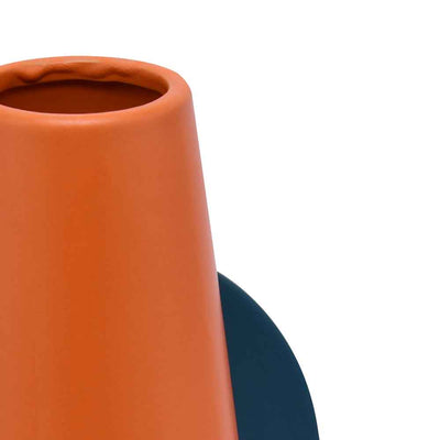 Single Ear Decorative Ceramic Vase (Orange)