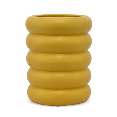 Cylindrical Decorative Ceramic Vase (Yellow)