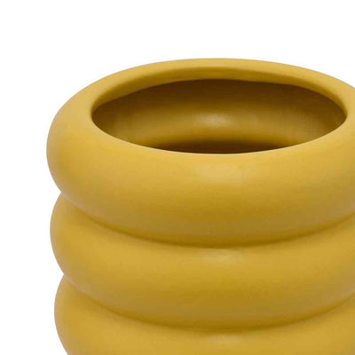 Cylindrical Decorative Ceramic Vase (Yellow)