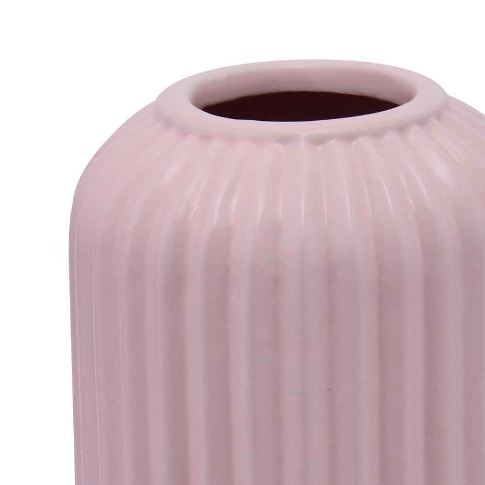 Cylindrical Decorative Ceramic Vase (Pink)