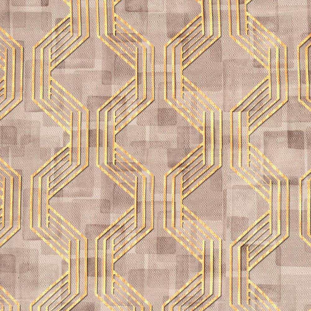 Abstract 5 Ft Polyester Window Curtains Set of 2 (Gold)