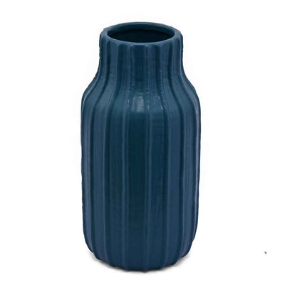 Bottle Shaped Decorative Ceramic Vase (Blue)