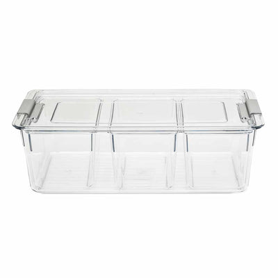 Kitchen Fridge Vegetables & Fruits Storage Container with Inner Bins (4 L, Transparent)