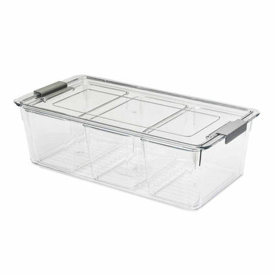 Kitchen Fridge Vegetables & Fruits Storage Container with Inner Bins (4 L, Transparent)
