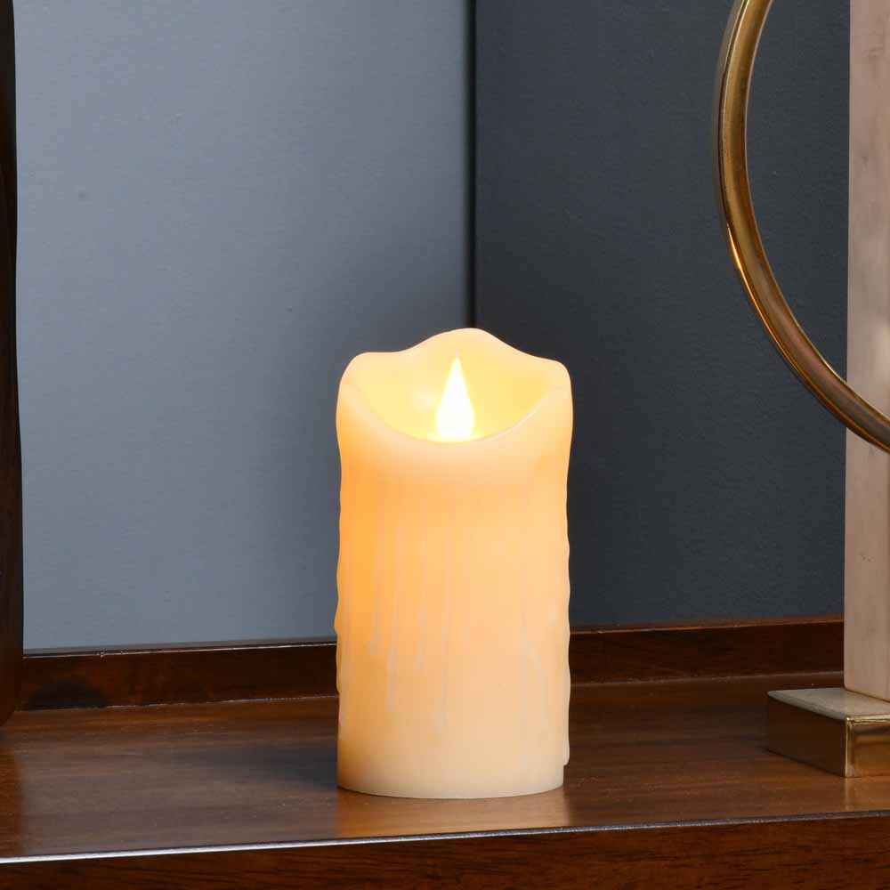 Flameless Battery Operated LED Candle 15 cm (Cream)