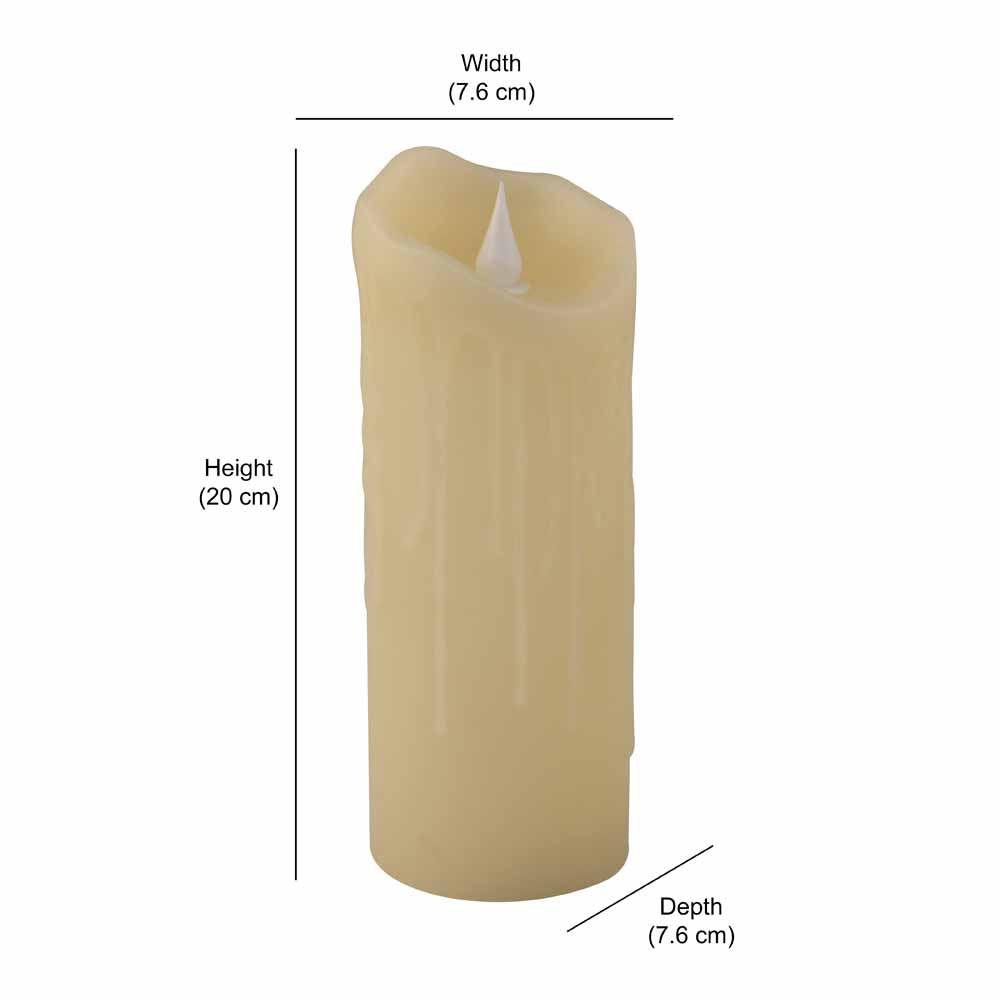 Flameless Battery Operated LED Candle 20 cm (Cream)