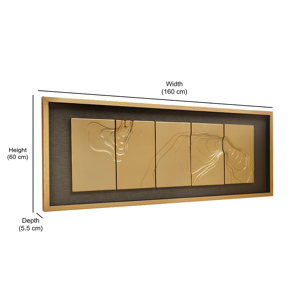 Abstract Illusion MDF & Glass Wall Decor (Gold)