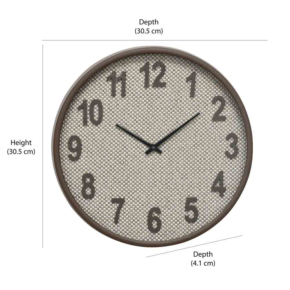 Round Plastic Analog Wall Clock (Taupe)
