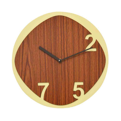 Rhombus Wooden Analog Wall Clock (Brown & Cream)