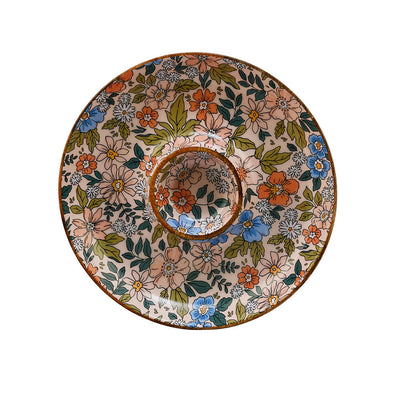 Wooden Chip and Dip Serving Platter 29.5 cm (Multicolor)