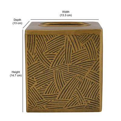 Rectangular Metal Tissue Holder Box (Antique Gold)
