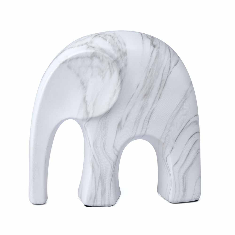 Decorative Ceramic Elephant Showpiece (White)