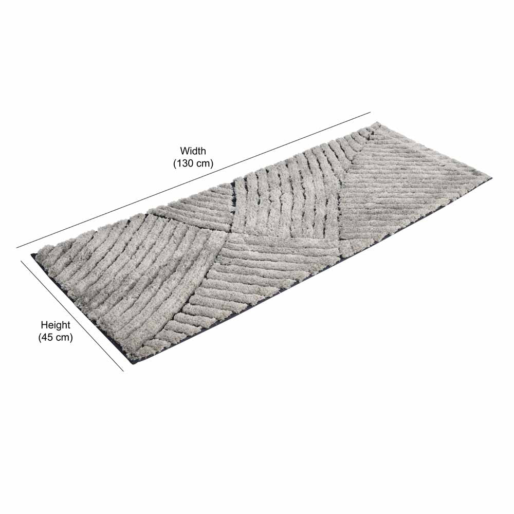 Abstract Polyester 45 x 130 cm Runner (Grey)