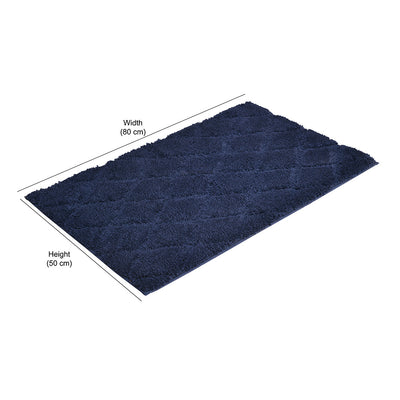 Diamond Polyester 20" x 31" Anti Skid Bath Mat (Navy)