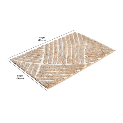 Abstract Polyester 20" x 30" Anti Skid Bath Mat (Brown)