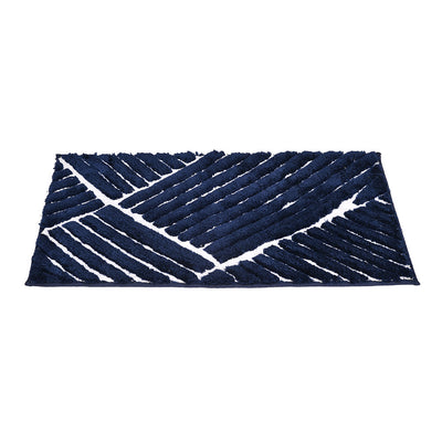Abstract Polyester 20" x 30" Anti Skid Bath Mat (Dark Navy)