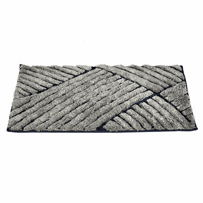 Abstract Polyester 16" x 24" Anti Skid Bath Mat (Grey)