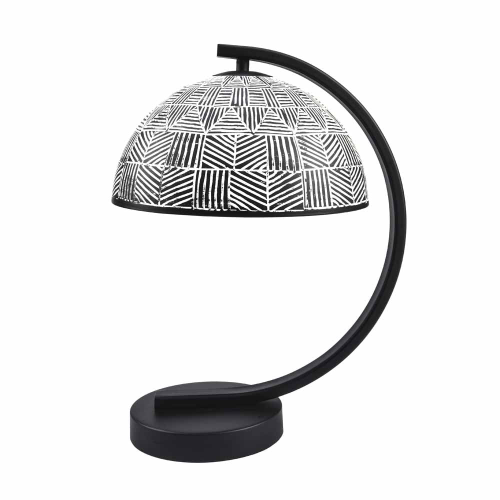 Calathus Arch Metal Table Lamp (Black & White)